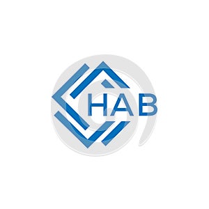 HAB letter logo design on white background. HAB creative circle letter logo concept. HAB letter design