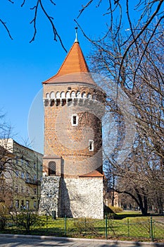 Haberdasher Tower, gothic medieval fortification, Old town, KrakÃÂ³w, UNESCO, Poland photo