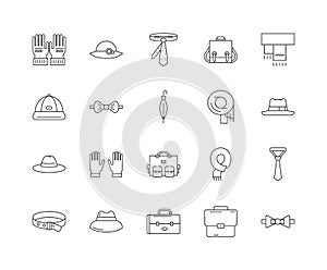 Haberdashery line icons, signs, vector set, outline illustration concept