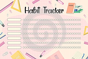Habit tracker. Emotion schedule, habbit tracker. Printable to do list. School organizer page. Paper sheet. photo
