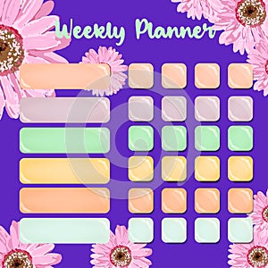 Habit tracker is empty. Bullet magazine template. Monthly planner. Vector illustration. Organizer for printing, diary, planner for