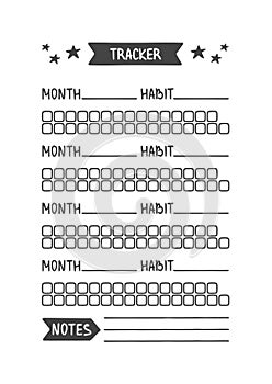 Habit Tracker. Printable Organizer for Study, School or Work