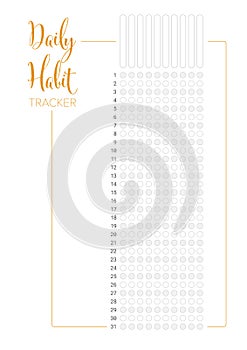 Daily habit tracker template