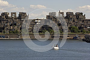 Habitat 67 by Saint Lawrence River in Montreal