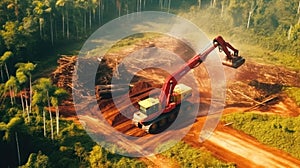 Habitat Destruction. Logging machinery destroys vital habitats, disrupting ecological interactions and jeopardizing wildlife