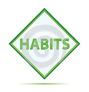 Habits modern abstract green diamond button