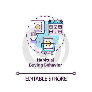 Habitual buying behavior concept icon