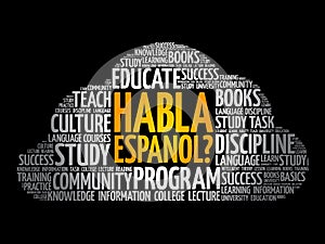 Habla Espanol? (Speak Spanish?) word cloud