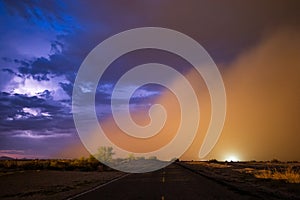 Haboob dust storm in the Arizona desert.