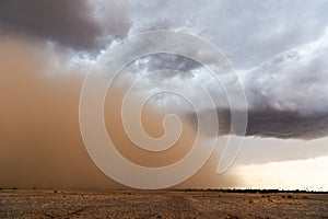 Haboob dust storm in the desert