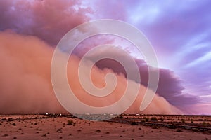 Haboob dust storm in the desert near Tacna, Arizona