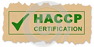 HACCP certification Hazard Analysis and Critical Control Points text - Food Safety and Quality Control in food industry stamp