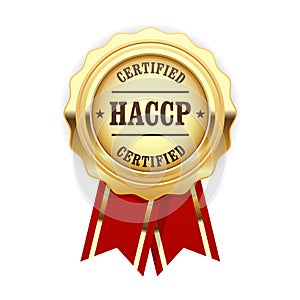 HACCP certified site sign - quality standard golden rosette