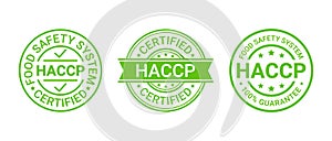 HACCP certified stamp. Food safety system badge. Vector illustration