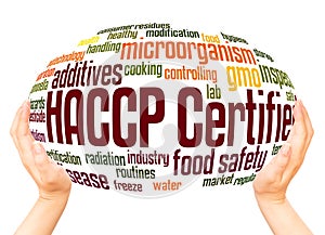 HACCP Certified word cloud hand sphere concept