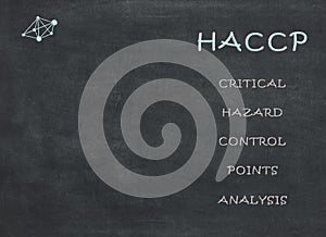 HACCP - Concept on black chalkboard