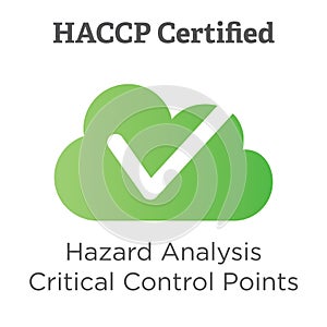 HACCP - Hazard Analysis Critical Control Points icon with award or checkmark