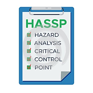 HACCP. Hazard analysis critical control points icon. Vector logo template. Certificate form