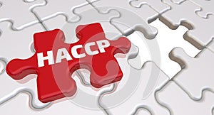 HACCP. The inscription on the missing element of the puzzle