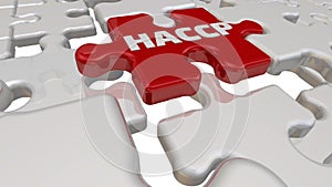 HACCP. The inscription on the missing element of the puzzle