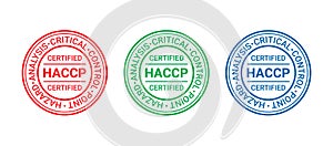 HACCP stamp. Food safety system badge icon. Vector illustration