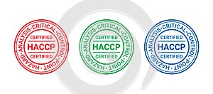 HACCP stamp. Food safety system badge icon. Vector illustration