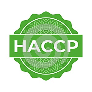 HACCP stamp. Hazard analysis critical control points icon. Vector logo template