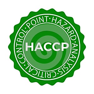 HACCP stamp. Hazard analysis critical control points icon. Vector logo template