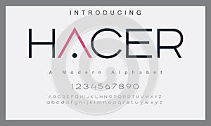 Hacer font. Abstract minimal modern alphabet fonts
