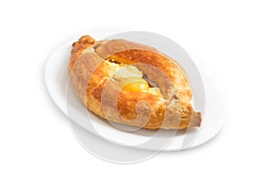 Hachapuri the puff pastry with egg