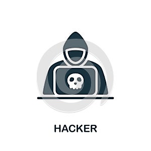 Hacher icon. Monochrome simple Cyber Security icon for templates, web design and infographics