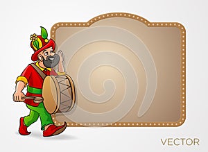 Hacivat karagÃ¶z ramazan drum writing board vector