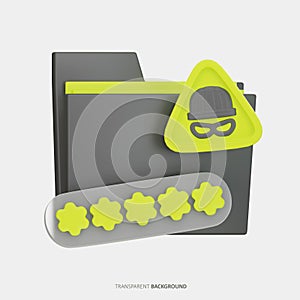 Hack File 3D Illustration Transparent Background