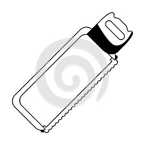 Hack saw icon cartoon isolated in black and white