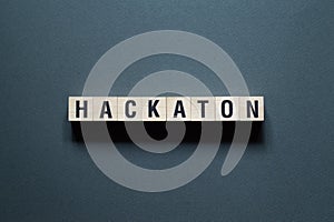 Hackaton - word concept on cubes photo