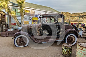 Old Vintage Car Abandoned In The Desert Of Arizona