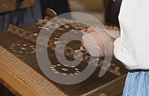 A hackbrett or hammered dulcimer