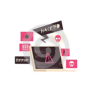 Hacked Computer Error Composition