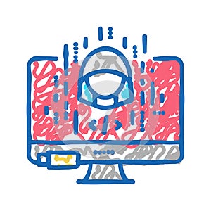 hacked software icon doodle illustration