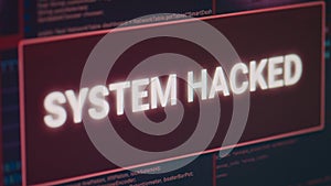 Hacked system alert message flashing on computer screen