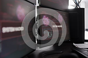 Hacked system alert message showing on multiple monitors