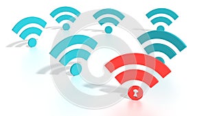 Hacked wifi network WPA 2 vulnerability concept