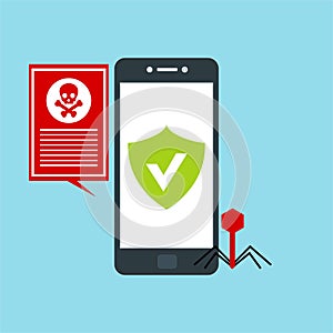 Alert notification on smartphone vector, malware concept, spam data, fraud internet error