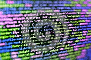 Hacker api text on the computer screen.