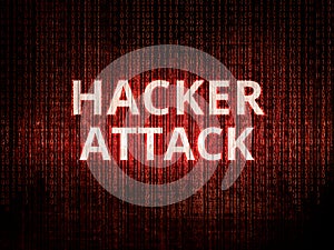 Hacker attack, background with binary coding.