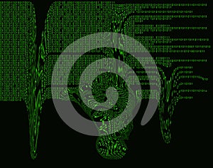 Hacker Attack Binary Code 2 / computer digital meltdown