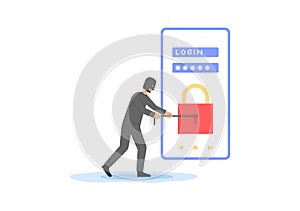 Hacker Attack and Cyber Criminals Phishing Stealing Private Personal Data, Hack User Login, Password, Document And Email