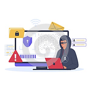 Hacker attack illustration concept