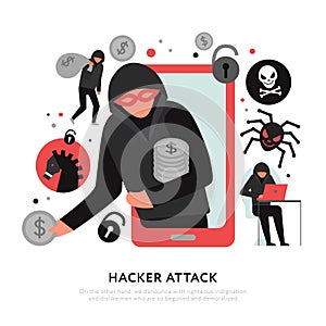 Hacker Attack Illustration