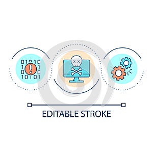 Hacker attack loop concept icon